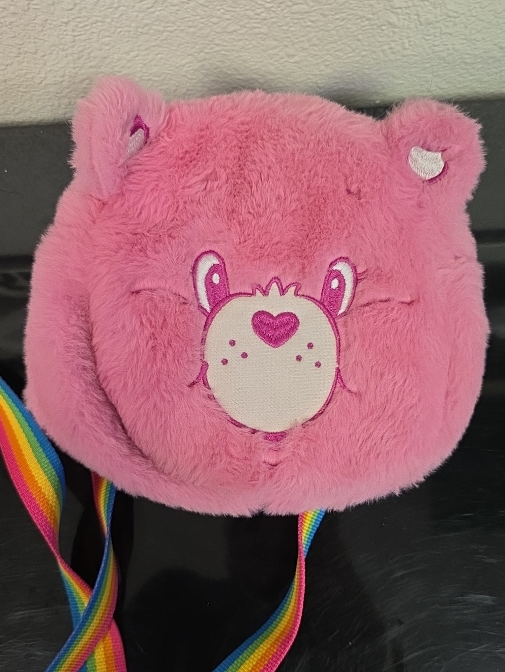Care Bears Cheer Bear Pink Plush Crossbody Bag